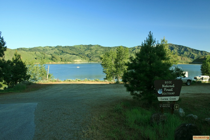 This is the entrance to Curlew Creek Boat Ramp & Campground on Anderson Ranch Reservoir.