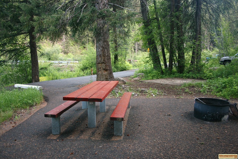 Single camping site in Evergreen Campground near lost lake