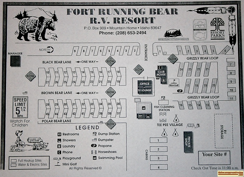Fort Running Bear Resort Map