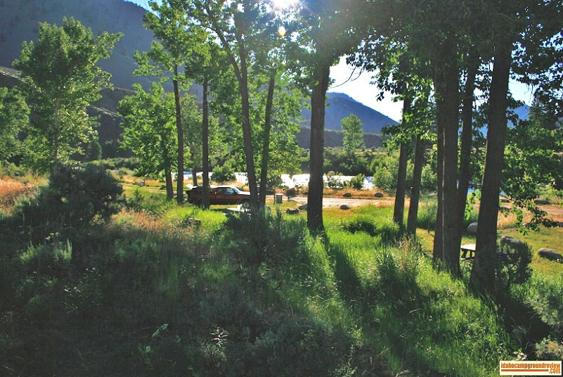 View of a couple camp sites at Whiskey Flats Campground.