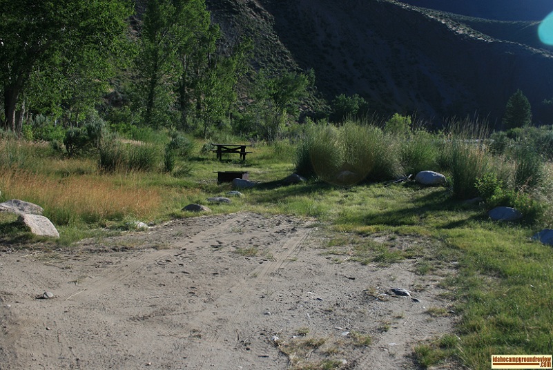 One of four camp sites in Whiskey Flats Campground.