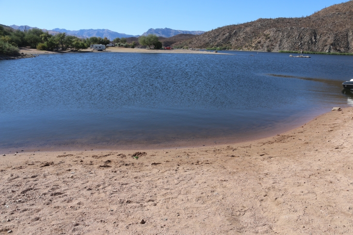 Camping in Upper Burnt Corral Recreation Site on Apache Reservoir-Arizona