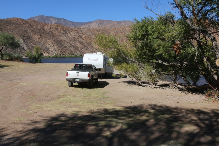 Camping in Upper Burnt Corral Recreation Site on Apache Reservoir-Arizona