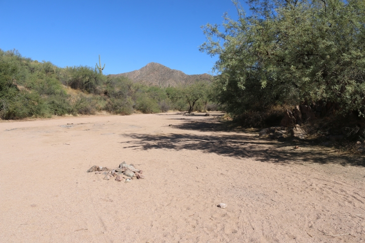 Camping in Upper Burnt Corral Recreation Site on Apache Reservoir-Arizona