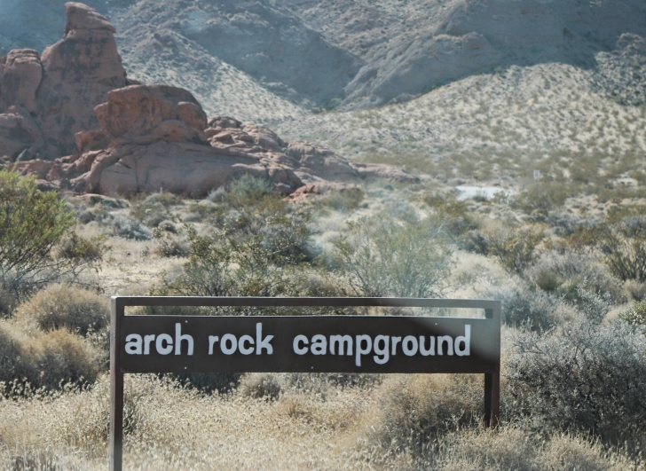 Camping in Arch Rock Campground part of Valley of Fire State Park - Nevada.