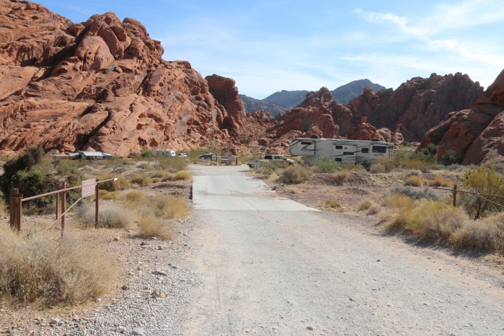 Camping in Arch Rock Campground part of Valley of Fire State Park - Nevada.