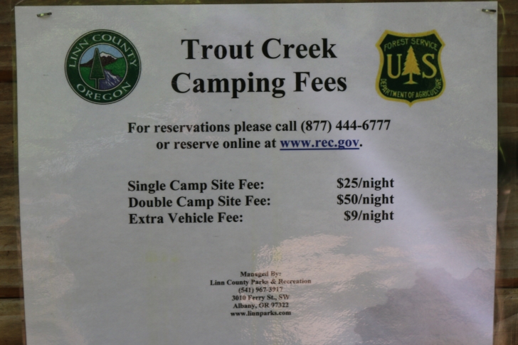 Trout Creek Campground on the South Santiam River