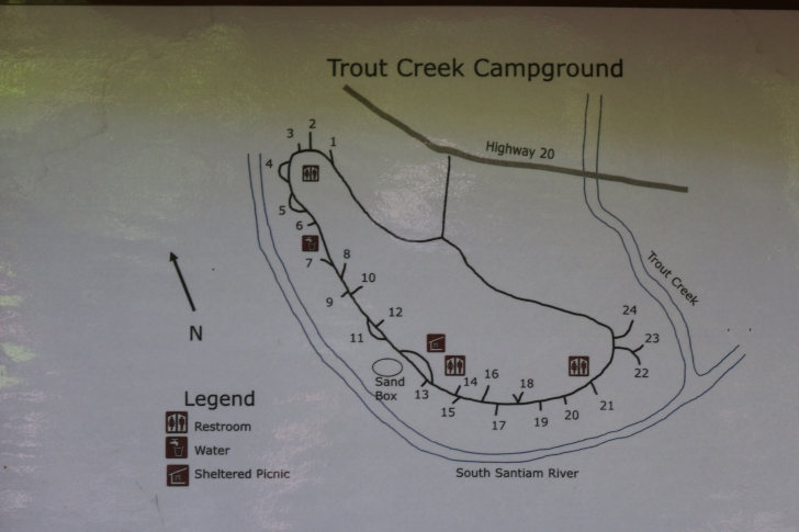 Trout Creek Campground on the South Santiam River