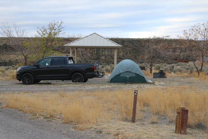 Camping at the Lud Drexler Park on the Salmon Falls Creek Reservoir