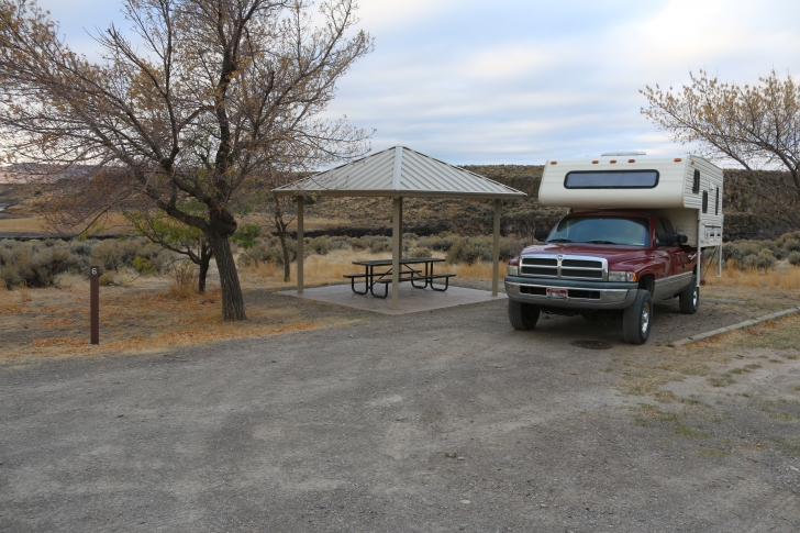Camping at the Lud Drexler Park on the Salmon Falls Creek Reservoir
