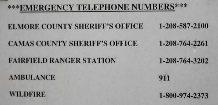 Camping in Idahos Abbot Campground - Information sign