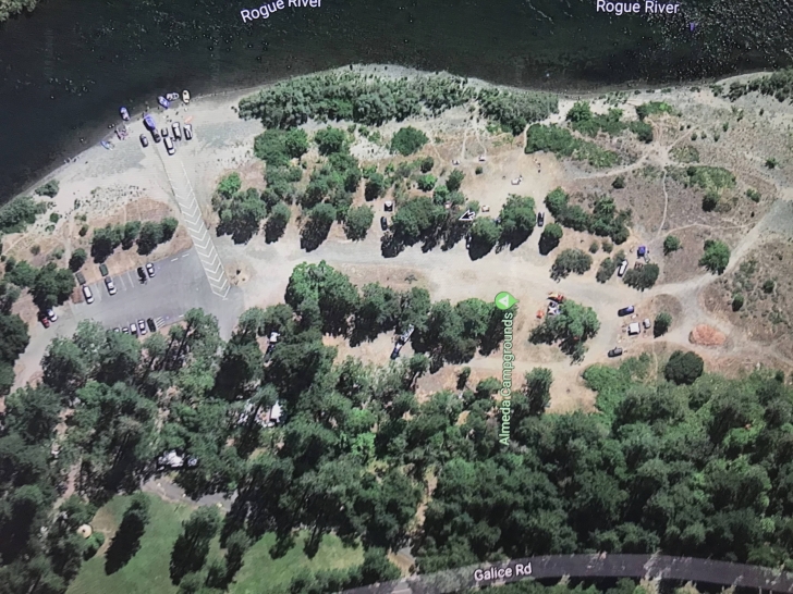 Almeda Park in Oregon - aerial view of campground