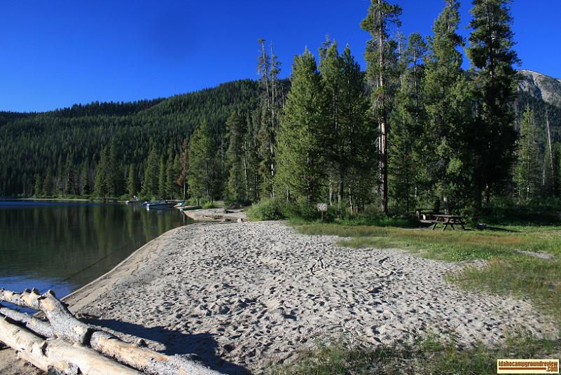 A picture of the beach at Alturas Lake Inlet Campground