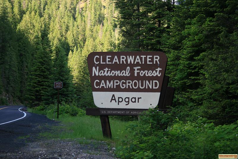Apgar Campground on the Lochsa River in the Clearwater National Forest