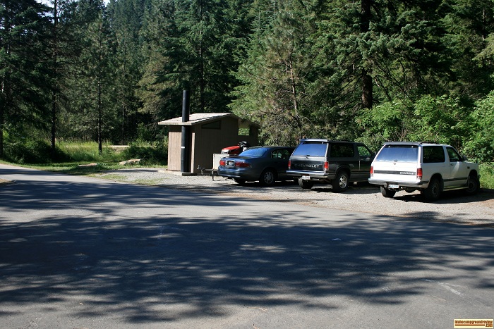 Beauty Creek Campground's outhouse