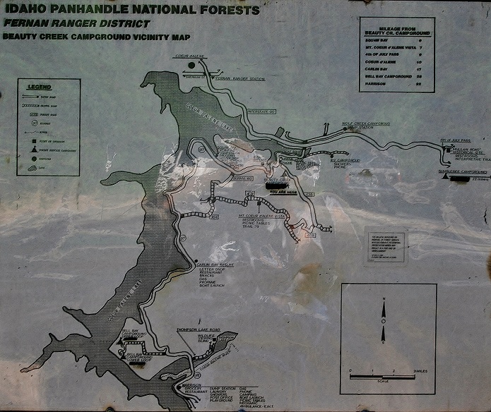 This is a map of the area around Beauty Creek Campground.