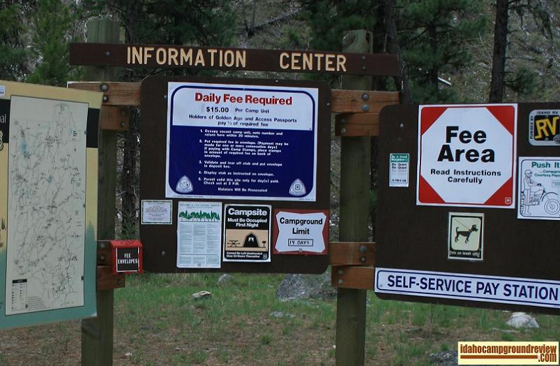 black rock campground information sign