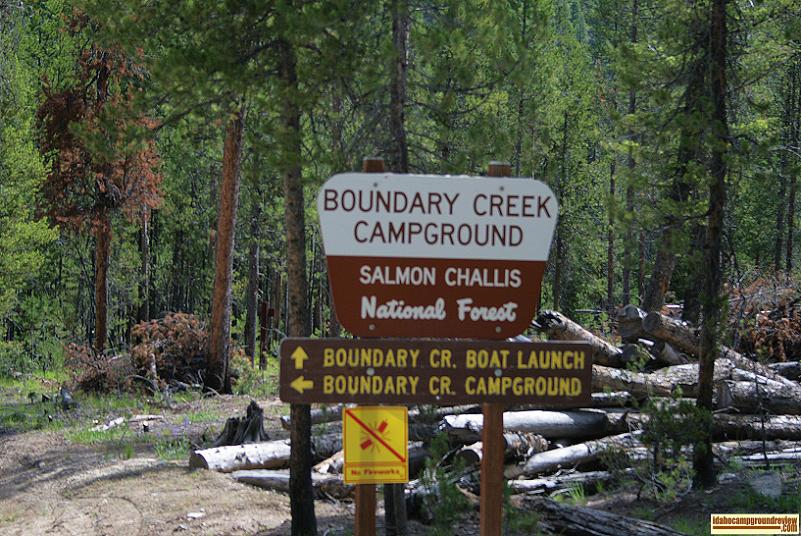 Boundary Creek Campground sign