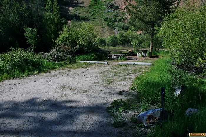 A campsite in Bowns Campground.