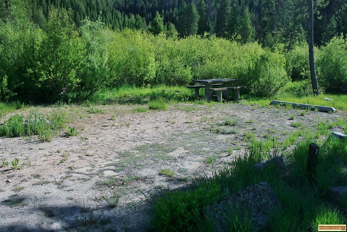 A campsite in Bowns Campground.