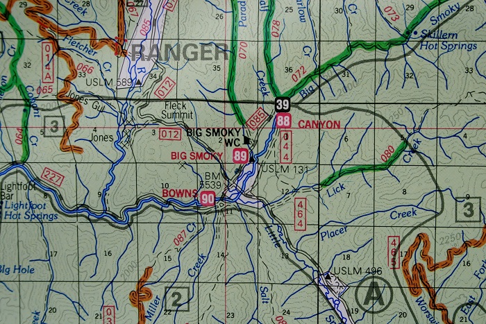 This map covers the area around Bowns Campground.
