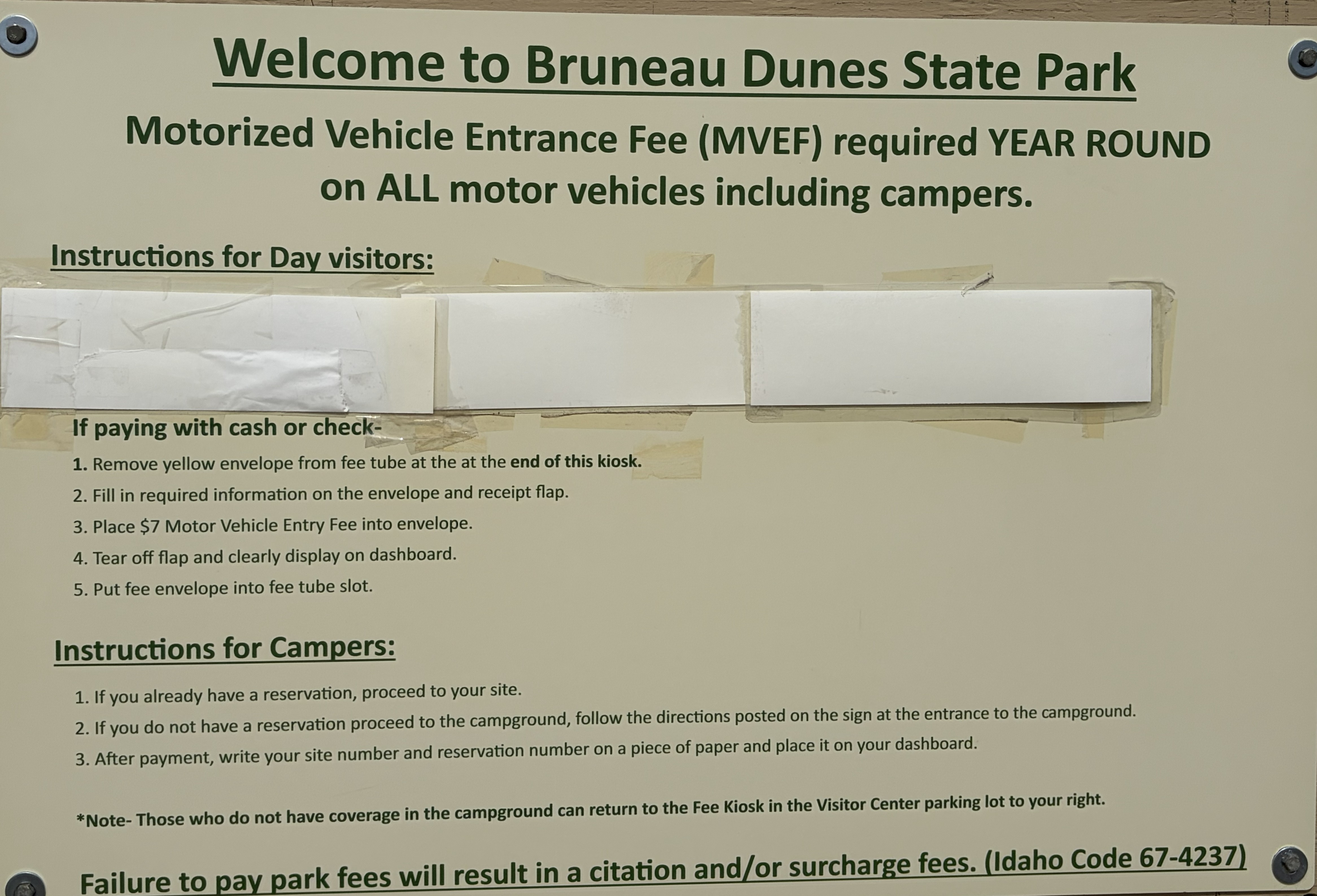 Bruneau Dunes State Park - Signs & Info