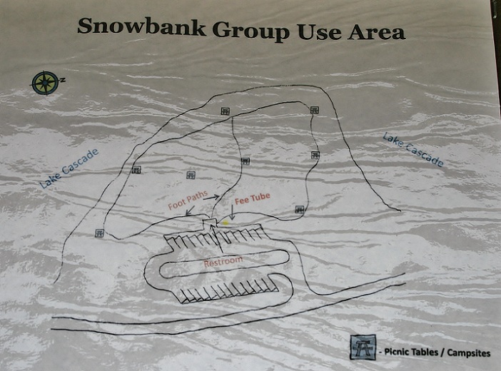 This map shows how Snowbank is layed out.