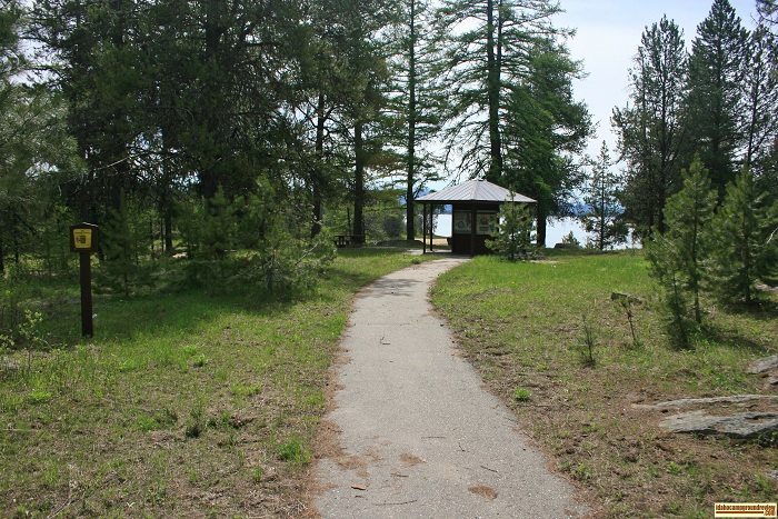 This gazebo has educational posters for your enjoyment. 
There are a few picnic tables scattered about it also.