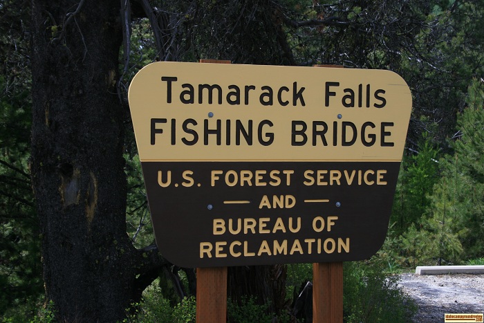 Tamarack Falls Fishing Bridge. <a href="https://www.google.com/maps?saddr=Cascade,+ID+83611&daddr=Tamarack+Falls+Rd&hl=en&sll=44.712281,-116.106262&sspn=0.038305,0.082827&geocode=FbpDpwIdulcV-SkpBxqnZ
