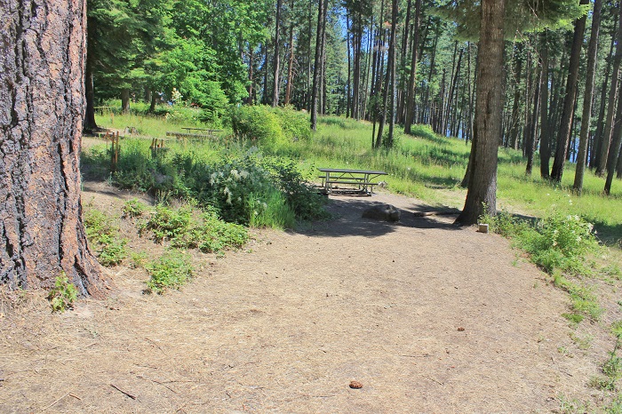 Chatcolet Campground, part of Heyburn State Park, signs in information.