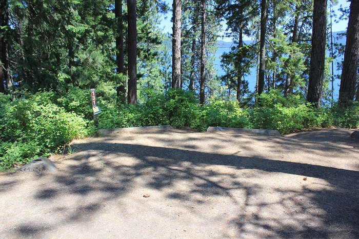 Chatcolet Campground, part of Heyburn State Park, signs in information.