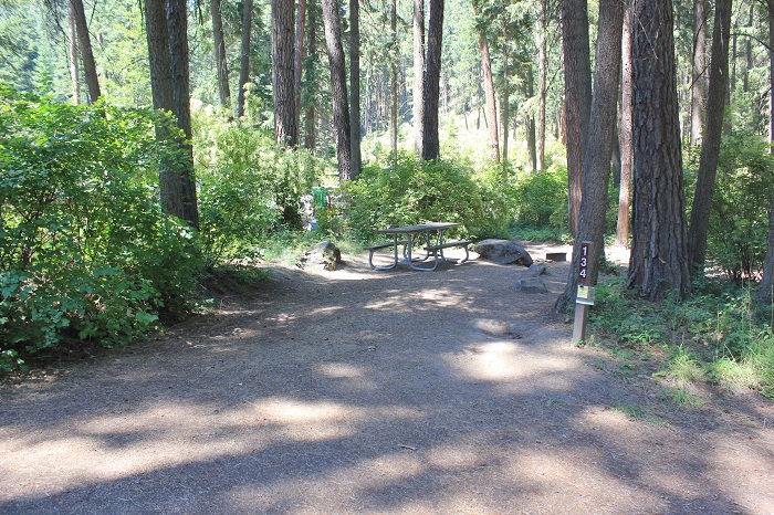 Chatcolet Campground, part of Heyburn State Park, signs in information.