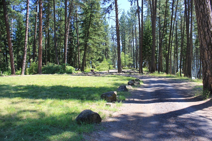Chatcolet Campground, part of Heyburn State Park, signs in information.
