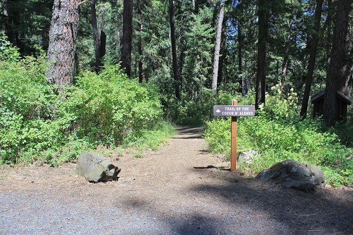 Chatcolet Campground, part of Heyburn State Park, signs in information.