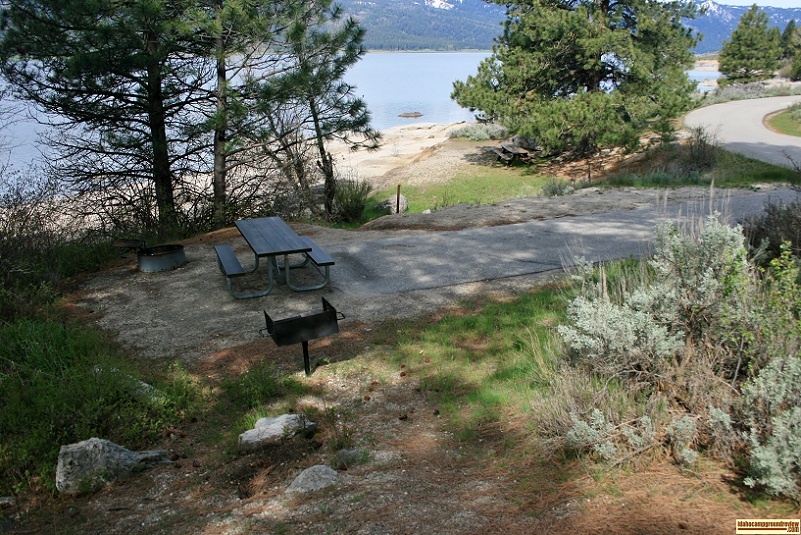 Campsite 15 at Crown Point Campground, part of Lake Cascade State Park.