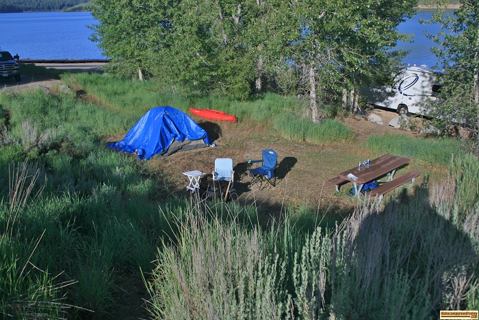 This is campsite 4 in Curlew Creek Boat Ramp campground.