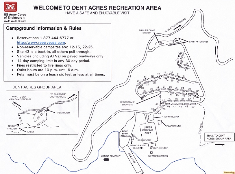 Dent Acres Recreation Site Map