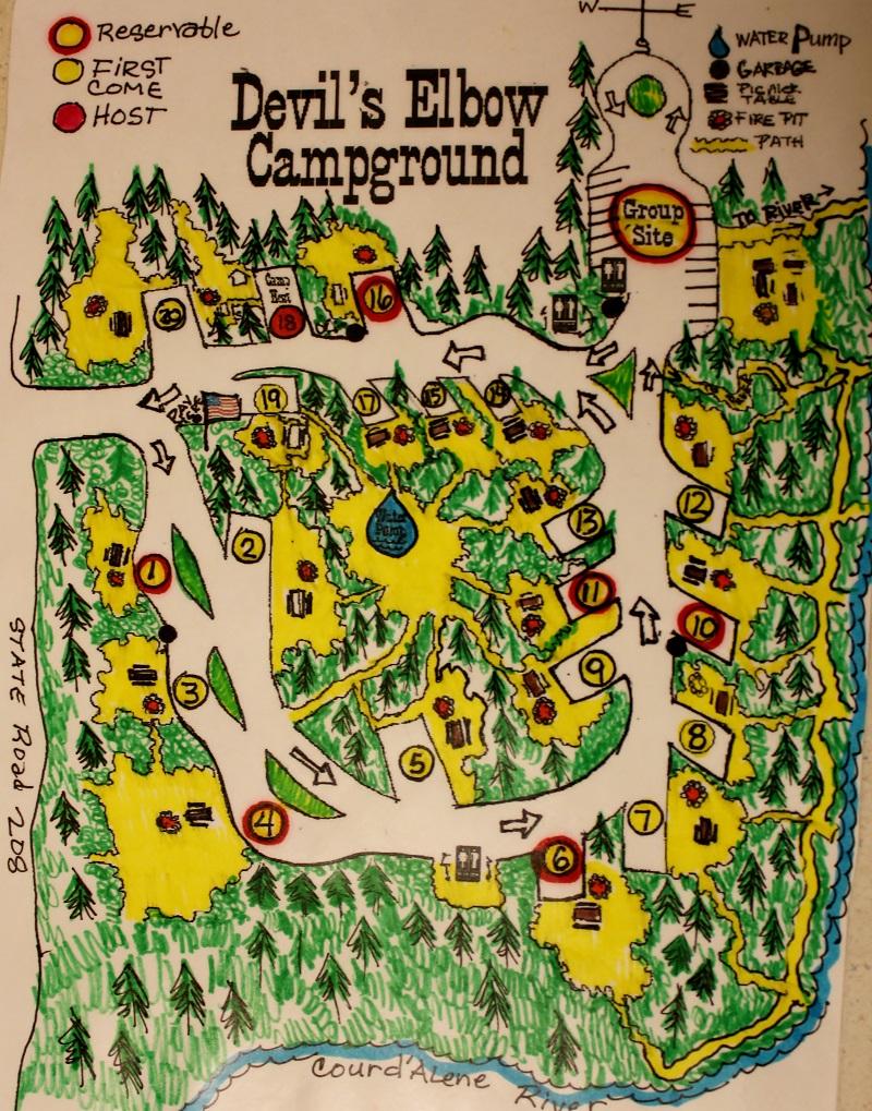 Devil's Elbow Campgorund on the Coeur d'Alene River