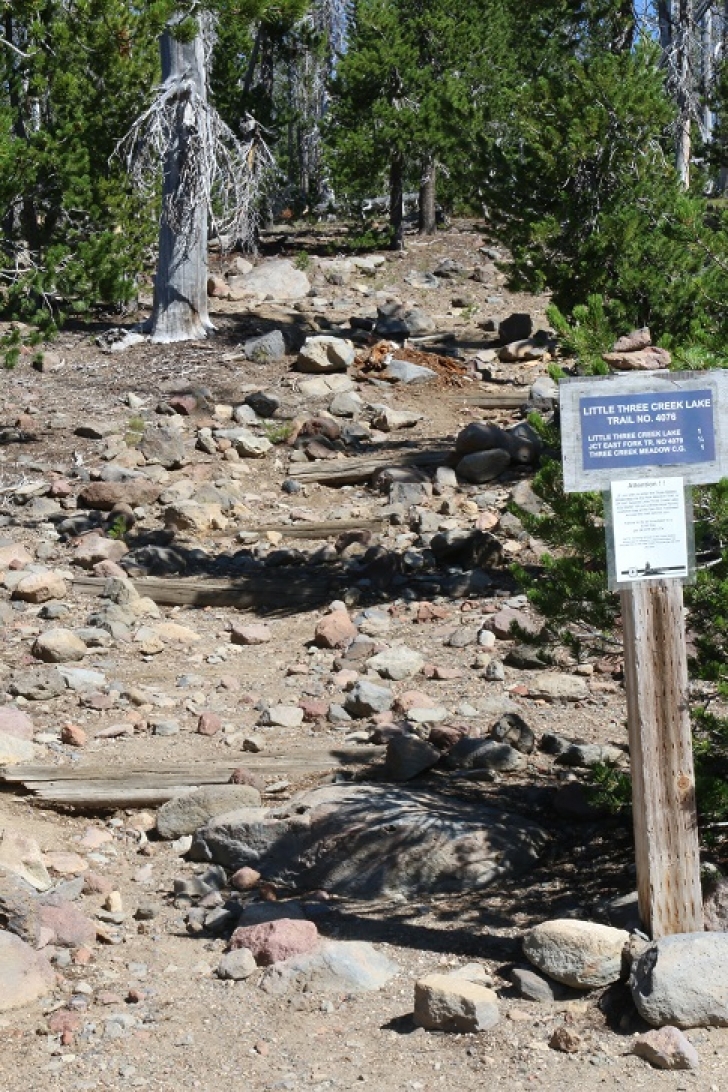 A picture of Little Three Creek Lake at the entrance to Oregons Driftwood Campground.