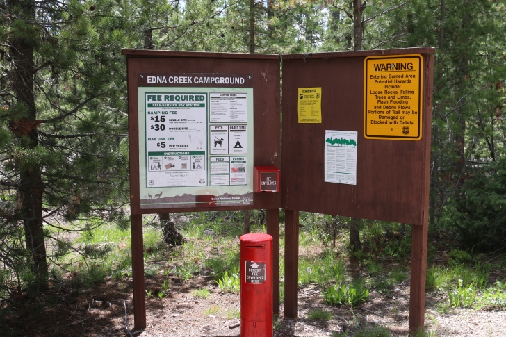 Signs and info at the check-in station.