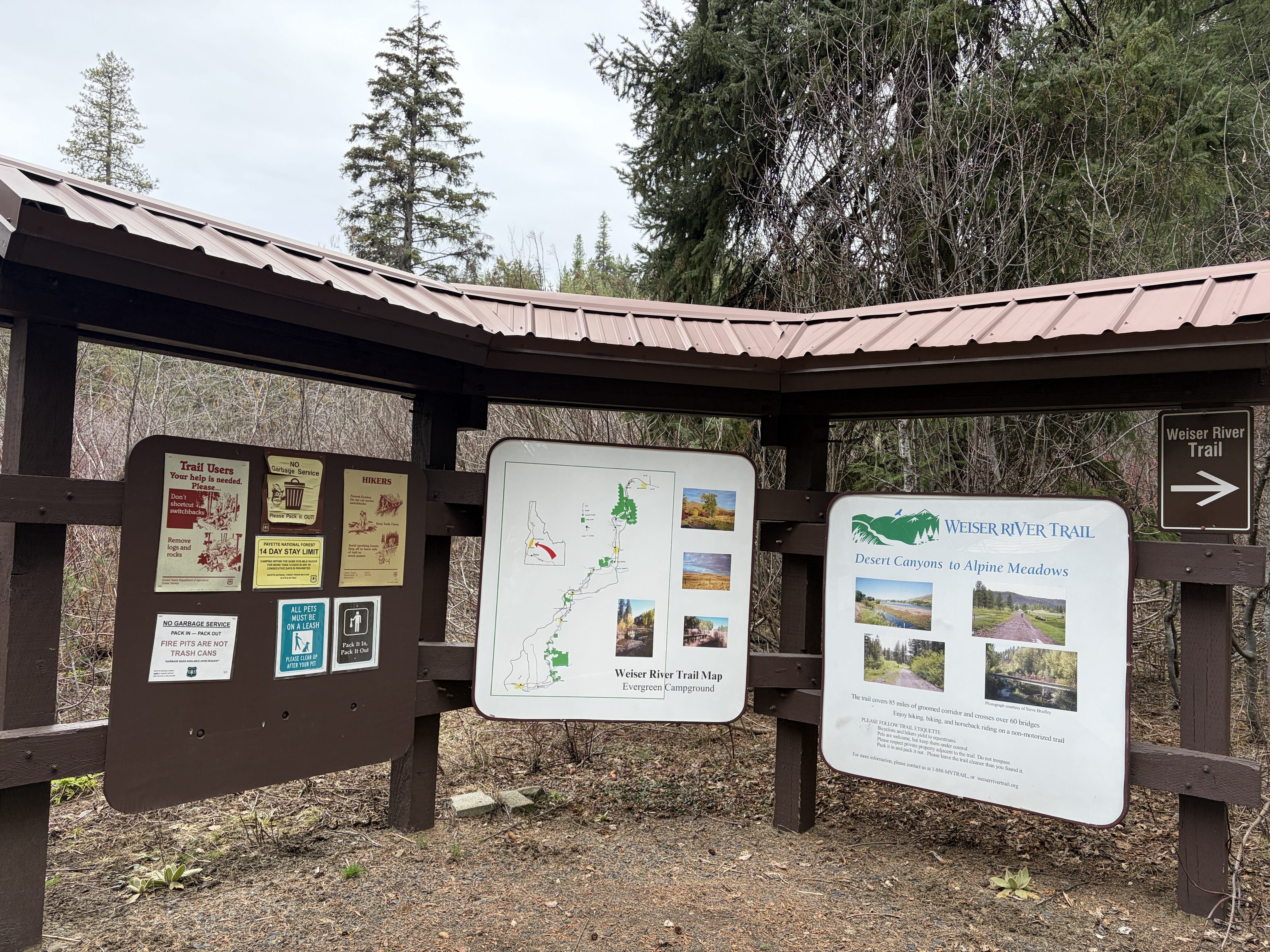 a weiser river trail info sign