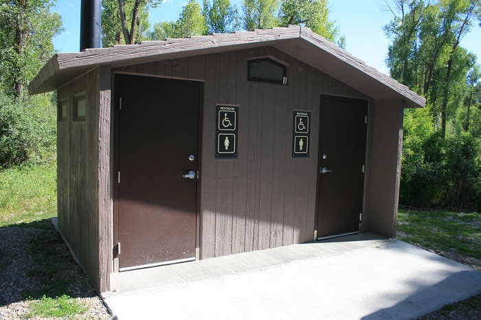 This is the ADA vault style outhouse. There are three more outhouses.
