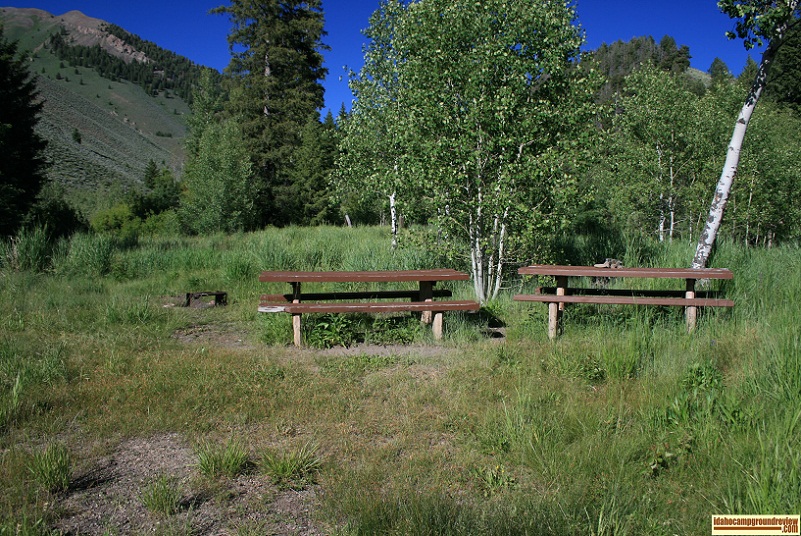 Federal Gulch Campground on the East Fork of the Big Wood River near Sun Valley, Idaho.