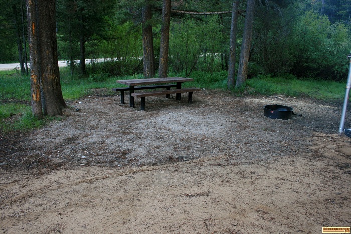 A campsite in Five Points Campground.