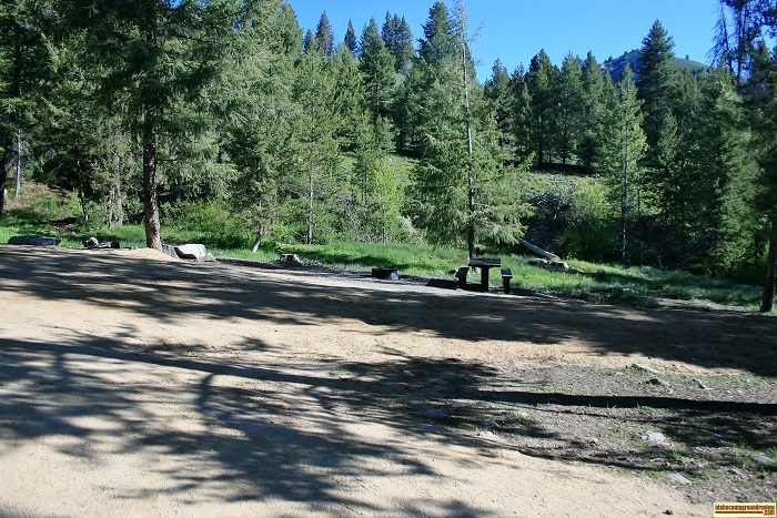 A campsite in Five Points Campground.
