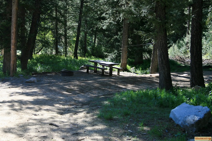 A campsite in Five Points Campground.