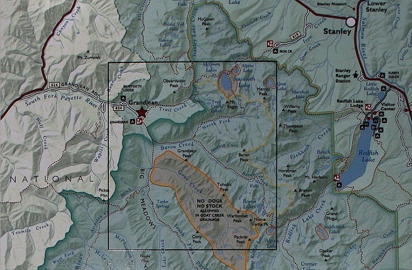 Map of the Trails near Grandjean