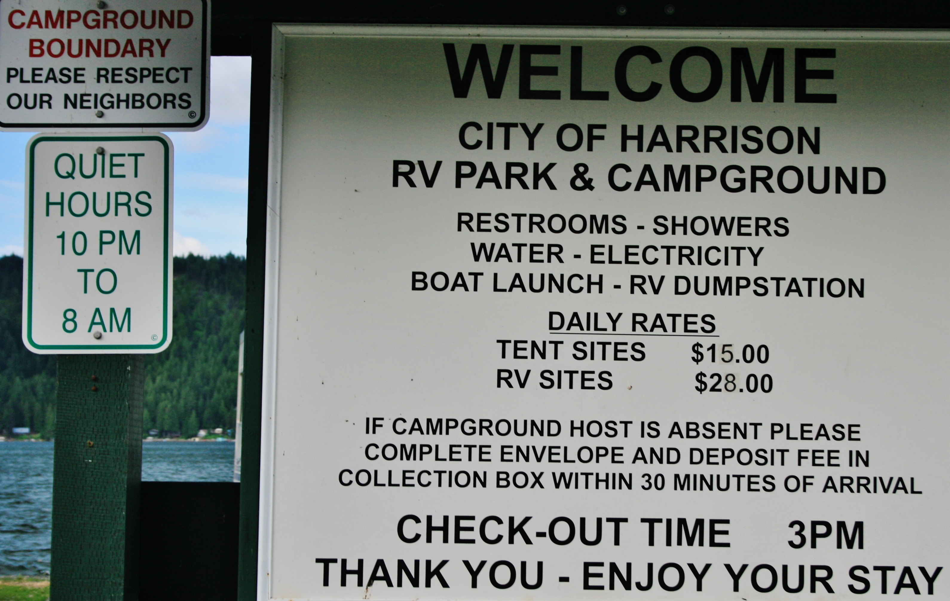 Harrison RV park and Marina on Coeur d'Alene.