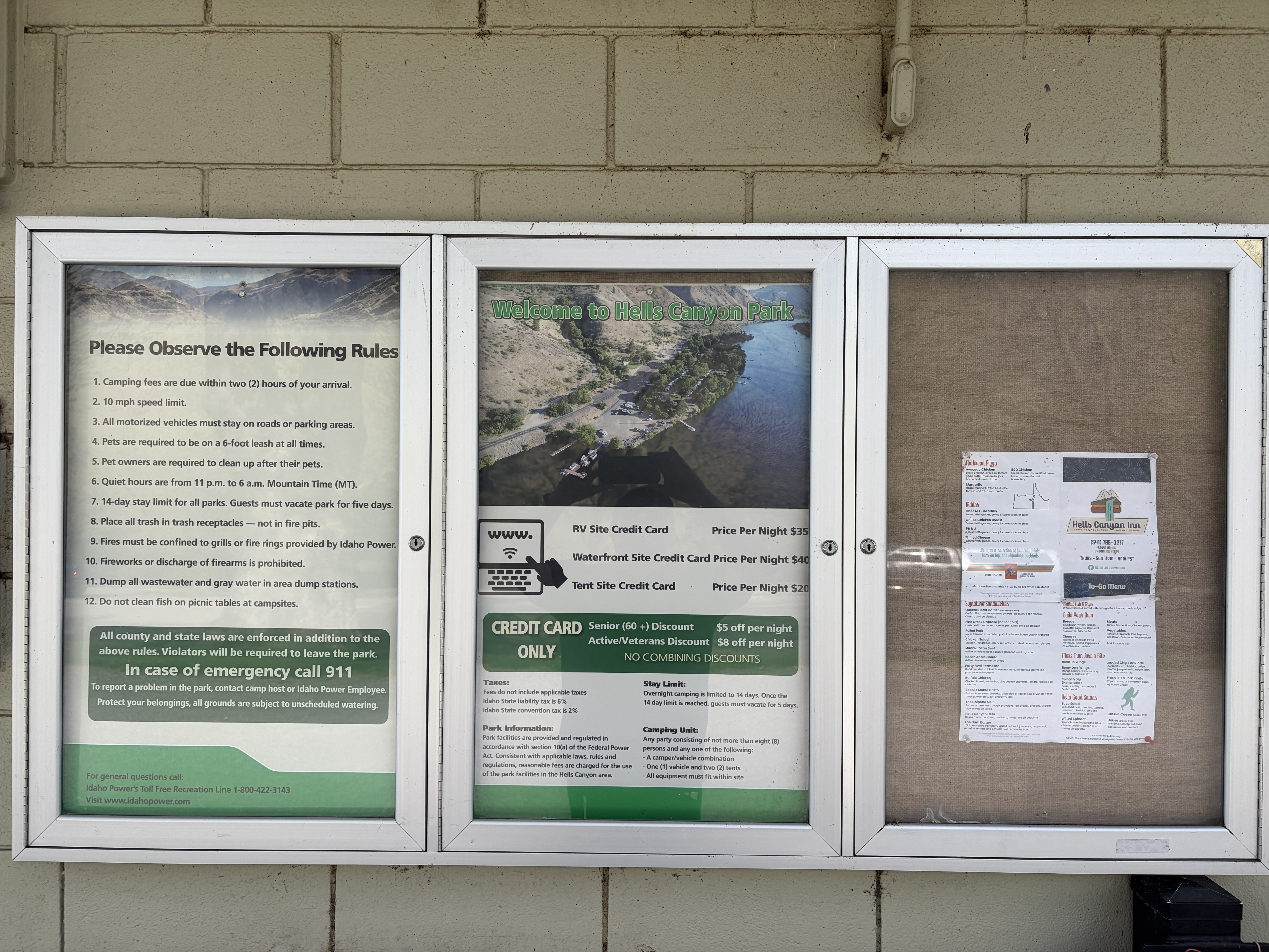 Hells Canyon Park Signs & Info