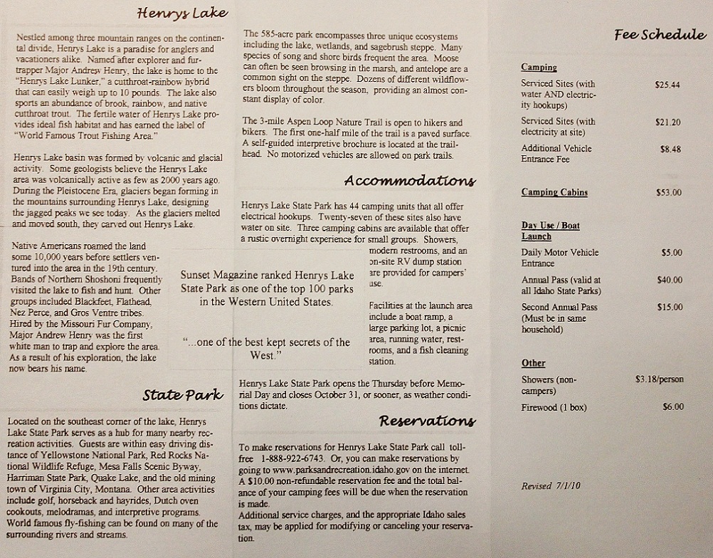 Henry's Lake State Park